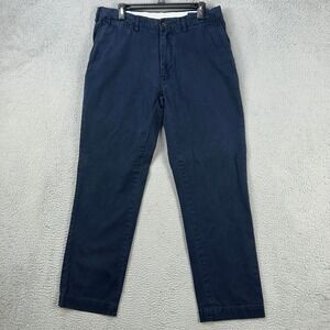 Polo Ralph Lauren Men Khaki Pants 36X32 Blue Classic Fit Flat Front Straight Leg